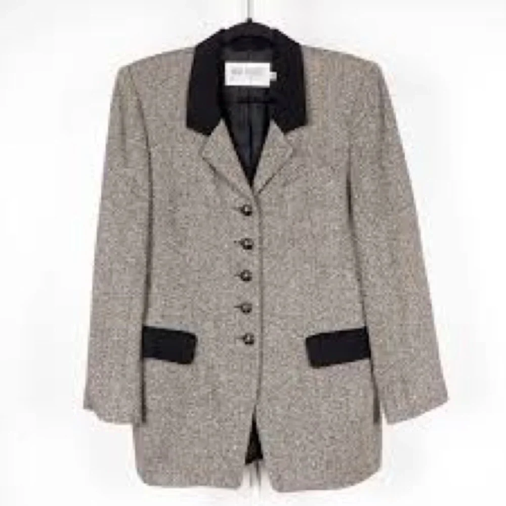 Vintage Classic Hugo Buscati Wool Tweed Blazer sz 4 90’s - Picture 4 of 7